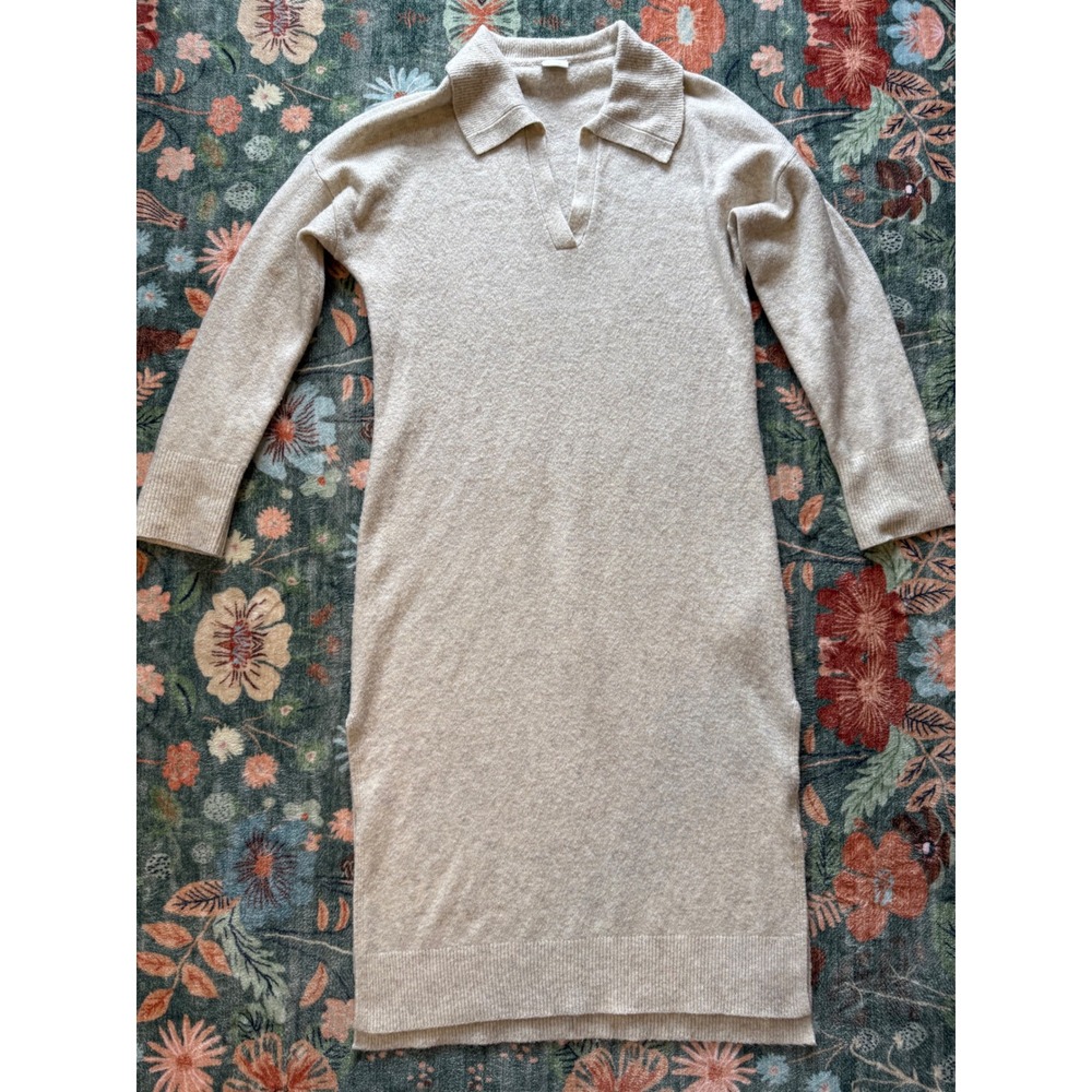 Abercrombie & Fitch Soft A&F Collection Oatmeal Polo Midi Sweater Dress‎ Size M